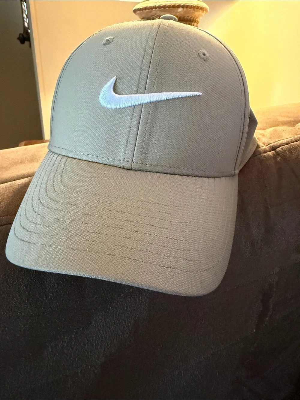 Nike Tan Baseball Cap with White Swoosh